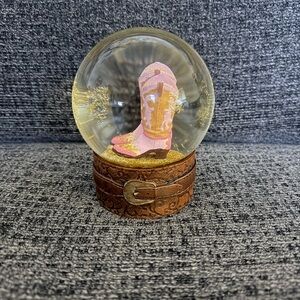 Pink Boot Snow Globe